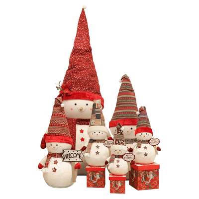 圣诞节装饰雪人娃娃摆件摄影道具