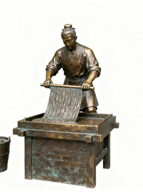 四大发明古代造纸术雕塑