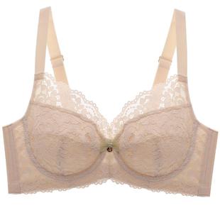 依曼丽大胸显小胸内衣女软钢圈上托聚拢收副乳蕾丝全罩杯大码文胸