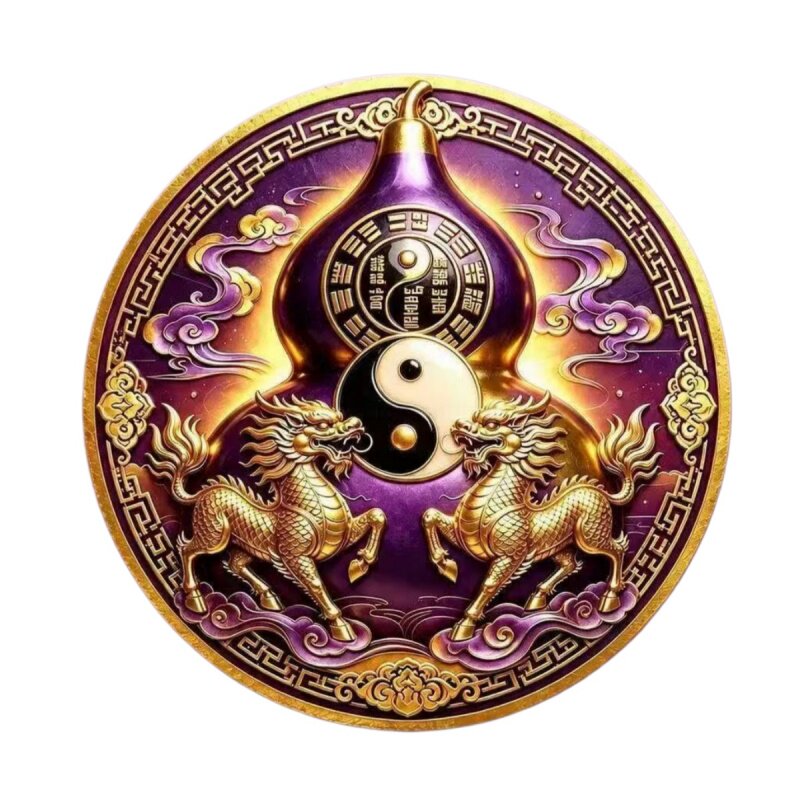 【师傅推荐】紫气东来麒麟葫芦贴纸化解门对门路口楼梯电线杆贴纸