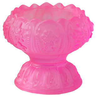 七彩琉璃莲花烛台摆件家用酥油蜡烛灯座佛前创意荷花酥油灯