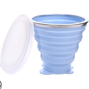 折叠水杯硅胶户外旅行漱口杯可伸缩旅游迷你水杯便携式压缩软杯子