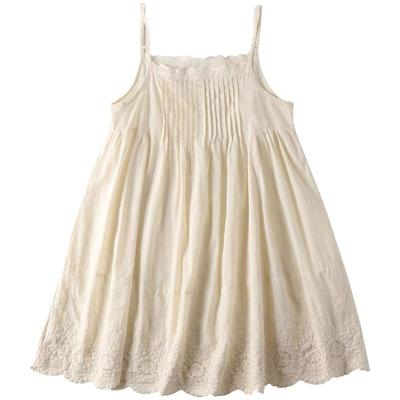 刺绣花边棉布吊带连衣裙