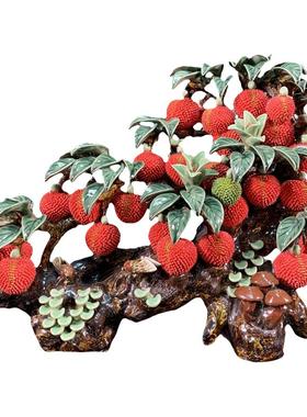 乔迁新居送礼玄关办公室荔枝摆件