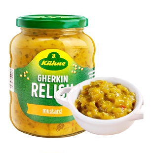 冠利芥末青瓜蓉汉堡酱350g厚皮橙推荐德国进口酱料含细碎黄瓜粒