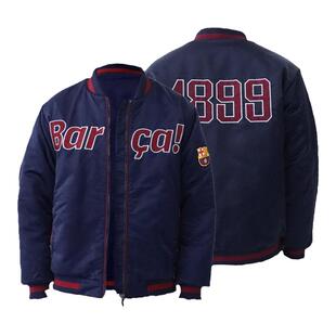 【官方正版】巴塞罗那俱乐部丨巴萨缎面飞行夹克外套棉服加厚款