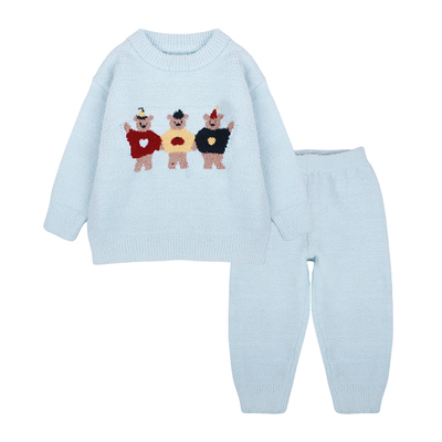 儿童睡衣秋冬男童家居服冬季加厚2025新款小男孩半边绒居家服卡通