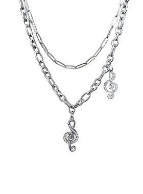 小众设计高级感女双链叠戴毛衣链