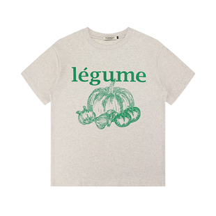 [REコンテナ]韩代同款南瓜燕麦色字母印花休闲百搭慵懒风短袖T恤