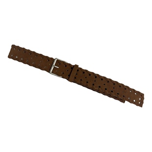 美式豹纹复古腰带男女2025新款古着vintage棕色穿绳绒面皮带装饰