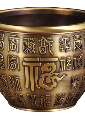铜缸摆件小号招财特大聚宝盆