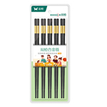 双枪家用合金筷子防滑防霉耐高温家庭装酒店餐厅精品筷子10双装