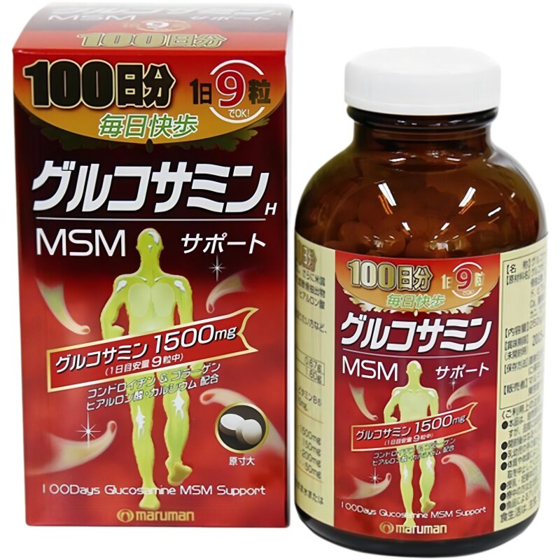 日本代购Maruman高纯度鲨鱼软骨素MSM氨基葡萄糖关节营养