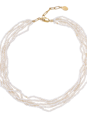 新品88折法式复古多层项链女珍珠