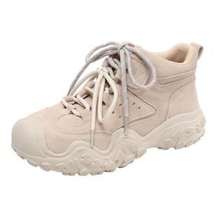 户外登山马丁靴女内增高徒步爬山旅行工装短靴冬防水防滑加绒跑鞋