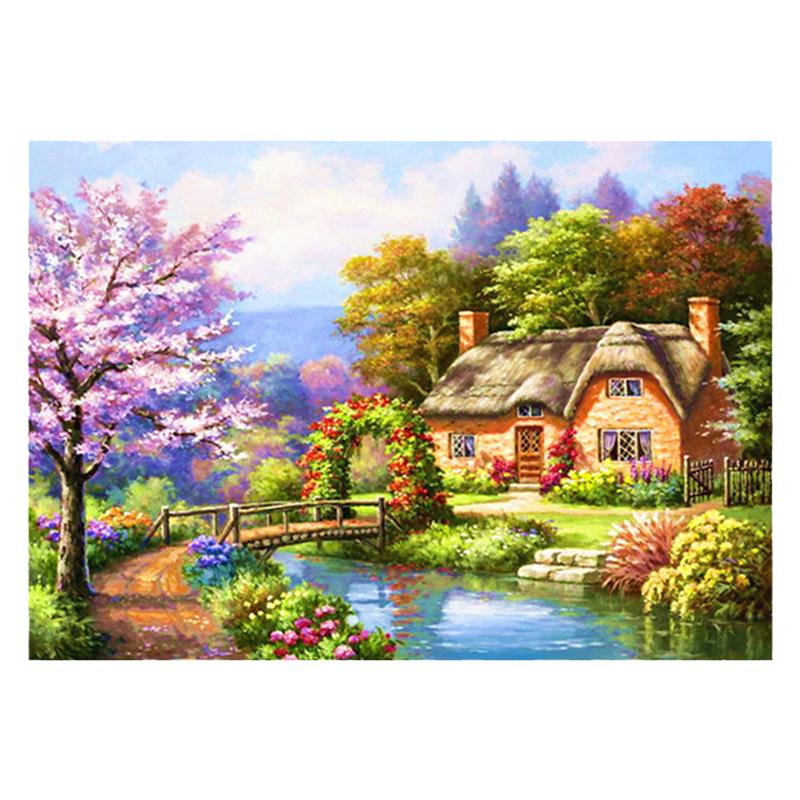 【配框】新款钻石画十字绣满钻卧室小幅粘钻画浪漫小屋餐厅钻石绣