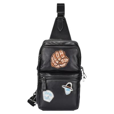 rap胸包暇步士休闲真皮