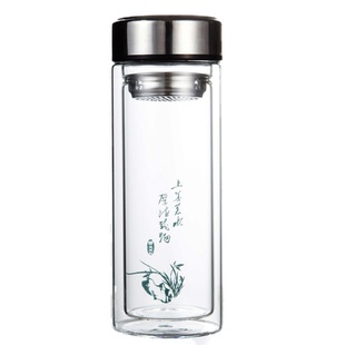 耐热加厚实惠双层玻璃杯子透明印字定制广告礼品logo保温泡茶水杯