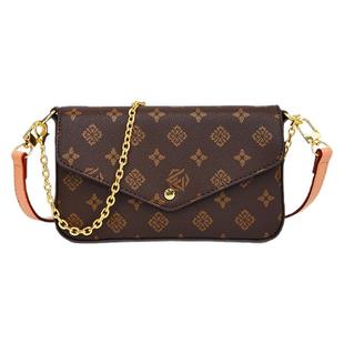 超火复古小包包女式2025新款小众老花链条信封包高级感单肩斜挎包