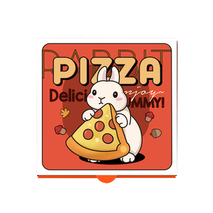 爆款兔年商用牛皮镀铝膜锡纸披萨盒pizza外卖打包盒加厚瓦楞7寸