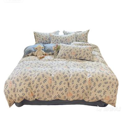 猫人冬季加厚磨毛被套四件套