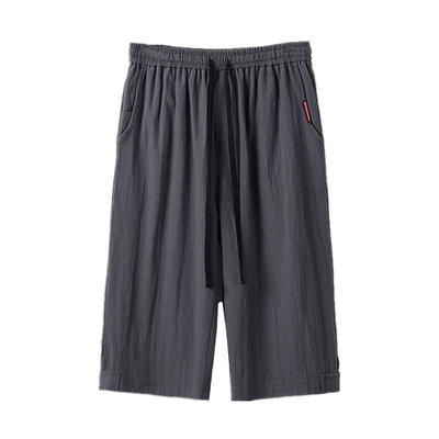 300斤胖子棉麻七分裤男加肥加大码亚麻7分休闲短裤中老年爸爸夏装