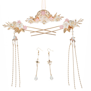 汉服头饰古代发冠少女头冠古风发饰古装配饰顶钗发簪盘发头钗