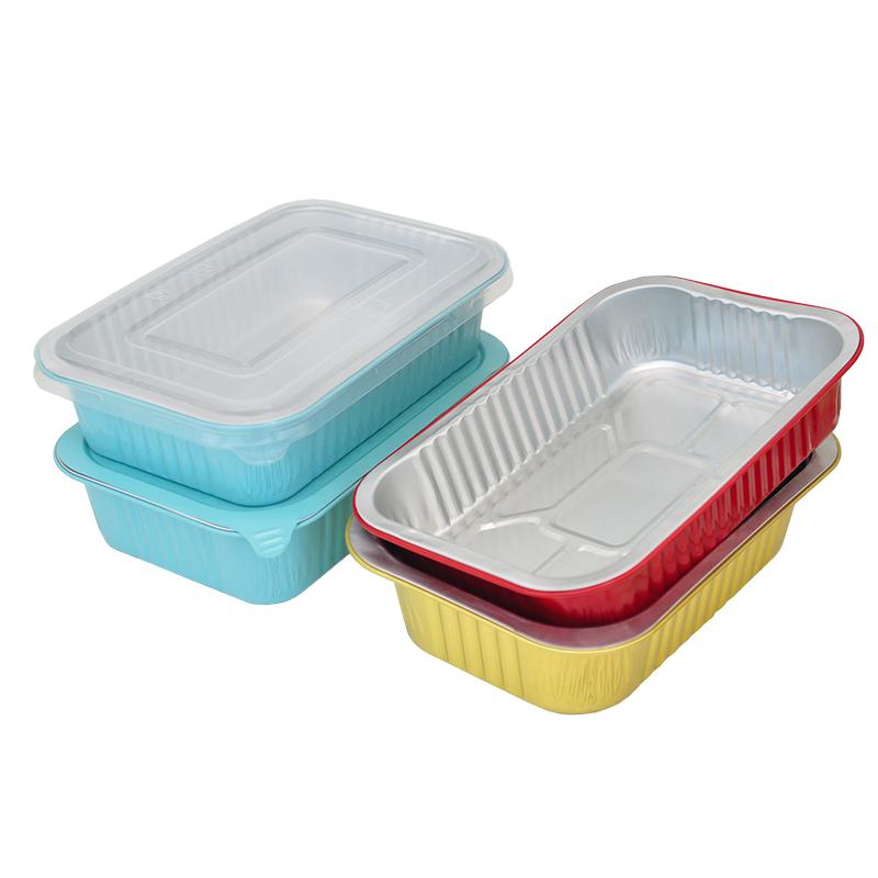 锡纸铝箔餐盒家用一次性打包盒金色长方形10只装外卖食品级便当盒