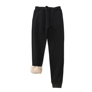 新品冬季复合羊羔绒加大加厚休闲百搭卫裤宽松显瘦高腰直筒长裤潮