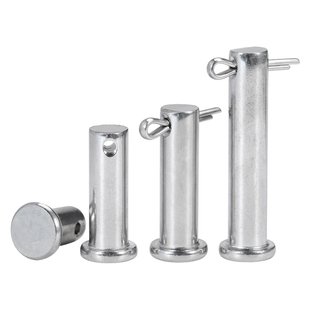 304不锈钢销轴带孔圆柱销子平头定位销插销销钉M3M4M5M6M8M10-M20