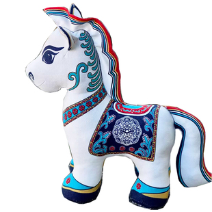 五花马 非遗文创摆件布偶手工布艺马吉祥物 布络马新年年会礼品