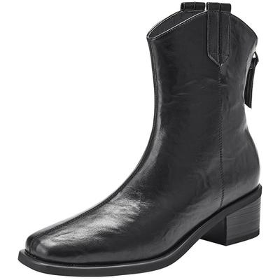 热风西部牛仔靴复古V口短靴