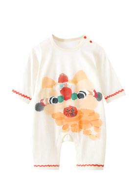 【冰蚕棉】宝宝连体衣服夏季纯棉超薄款长袖空调服婴儿睡哈衣夏装