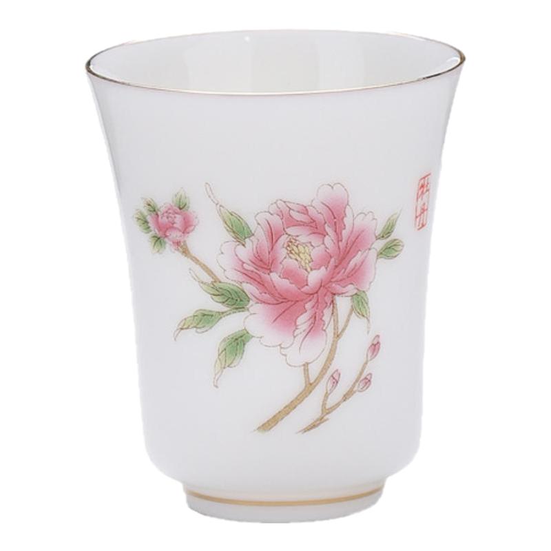 大号高颜值羊脂玉瓷主人杯茶杯