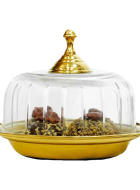 费灵家居蛋糕盘黄铜玻璃