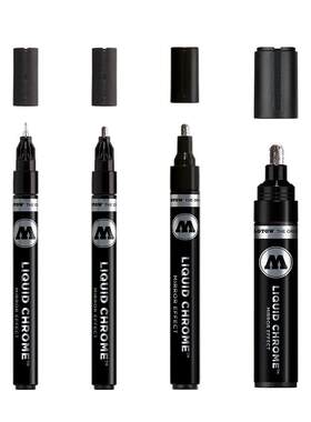 【高光镀铬 顺丰包邮】德国进口MOLOTOW镀铬马克笔模型改色工业金属修复补漆汽车镜面电镀油漆笔美术用品无毒