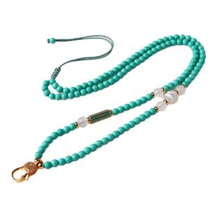 泰伽泰国佛牌链子五条经文菱镁矿绿松石玛瑙天珠万能扣锁骨项链