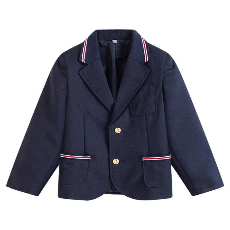 伊顿中小学生学校校服春秋款藏青西服礼仪服外套衬衫卡其西裤校服