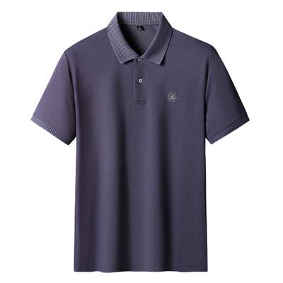 轻奢含桑蚕丝短袖T恤男大码