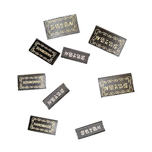 手工制作发箍DIY发夹背标织唛英韩文布贴小标签皮筋固定辅料布条