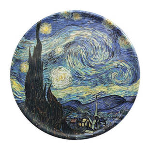 油画梵高杯垫复古风欧式隔热垫餐桌垫茶垫星空鸾尾花睡莲日出印象