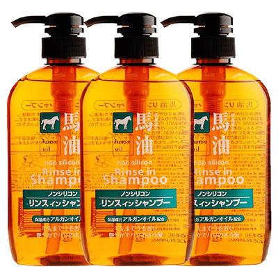 【自营】熊野油脂马油无硅洗发护发600ml *3洗发露正品洗护二合一