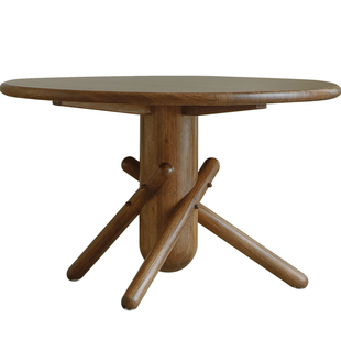 叕木/小丑桌|中古侘寂风沙发边桌实木客厅茶几阳台设计师小圆桌