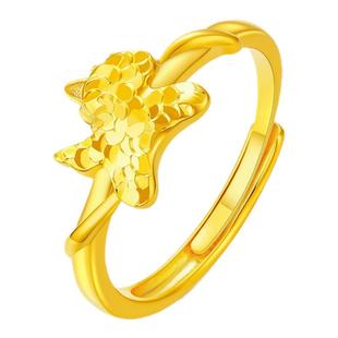 周大生马上有钱戒指生肖马纯银高级感食指戒手饰品送女友生日礼物