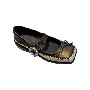 MIO米奥女鞋方头玛丽珍女鞋小皮鞋2025新款法式绝美M251430144