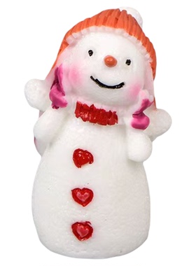 圣诞造景摆件送花情侣玩雪人