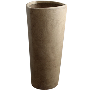 创意细高镁泥花盆三角形高筒花器别墅酒店商场花园绿植盆栽北欧