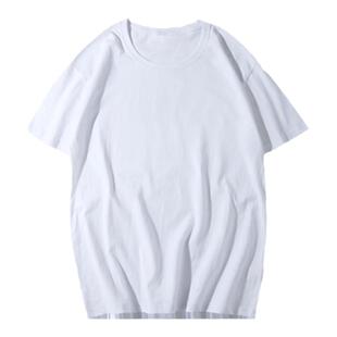白色短袖t恤男女夏季新款体恤女潮流宽松纯棉纯色半袖T-shirt