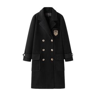 东京岁时记jk黑色大衣小个子学院风大衣冬长款毛呢外套女津南女大