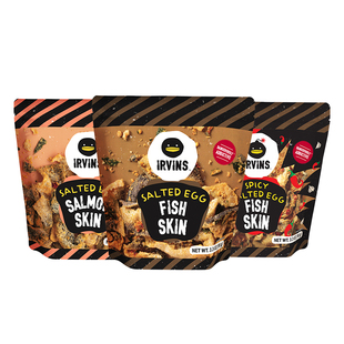 新加坡进口IRVINS咸蛋黄鱼皮三文鱼皮休闲解馋零食礼袋伴手礼特产